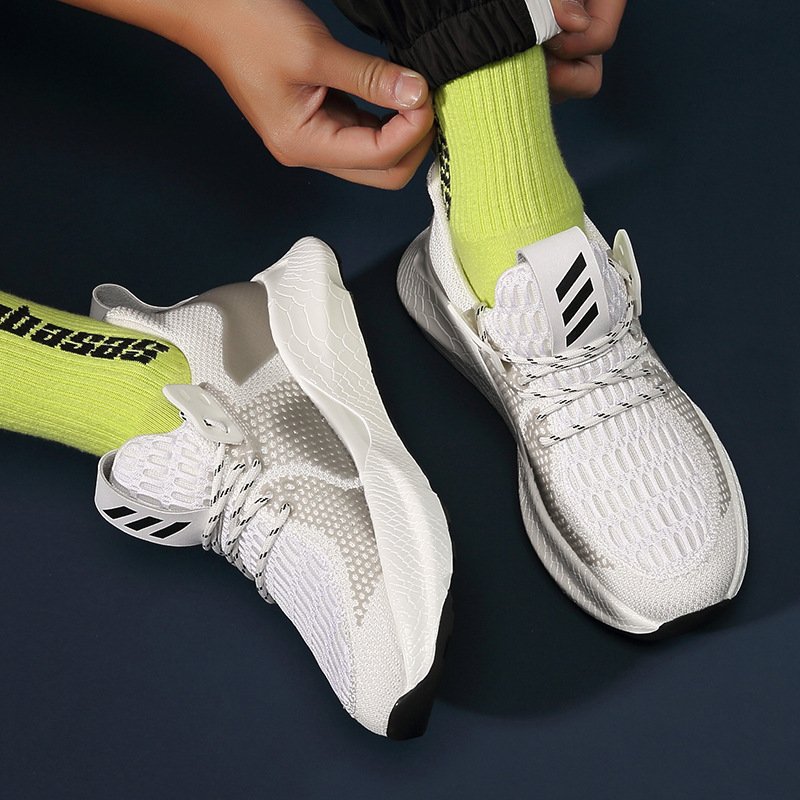 2021 spring and summer new flying woven breathable summer fashion coconut shoes trendy student trendy shoes casual sports men's shoes