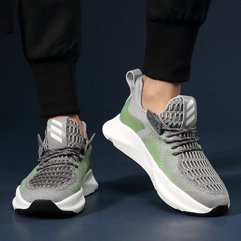 2021 spring and summer new flying woven breathable summer fashion coconut shoes trendy student trendy shoes casual sports men's shoes