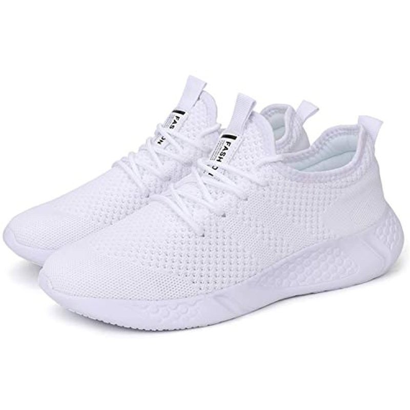 Damyuan Mens Lightweight Athletic Running Walking Gym Shoes Casual Sports Shoes Fashion Sneakers Walking Shoes White-1