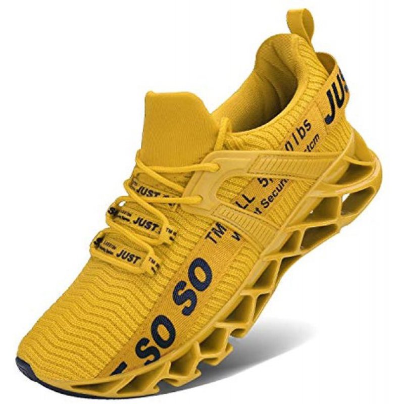JSLEAP Mens Runing Shoes Walking Non Slip Blade Type Sneakers 1yellow JSLEAP Mens Runing Shoes Walking Non Slip Blade Type Sneakers 1yellow