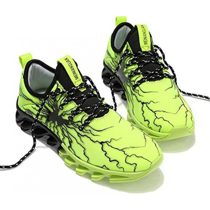 UMYOGO Fashion Graffiti Sneakers Tennis Running Shoes for Men Green