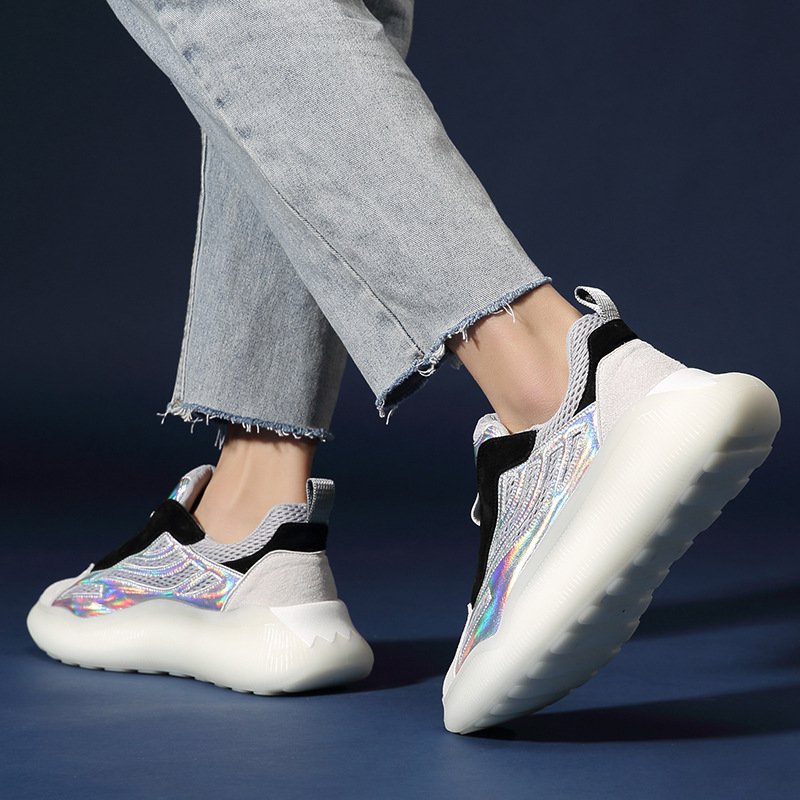 2021 spring new men's shoes sports leisure thick-soled trendy shoes men's color matching increased coconut shoes low top
